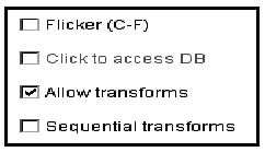 Flicker checkbox controls interface