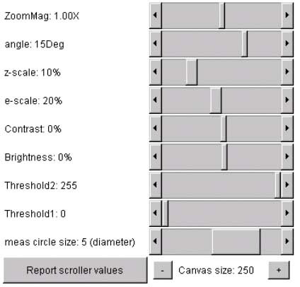 Flicker parameter slider controls interface