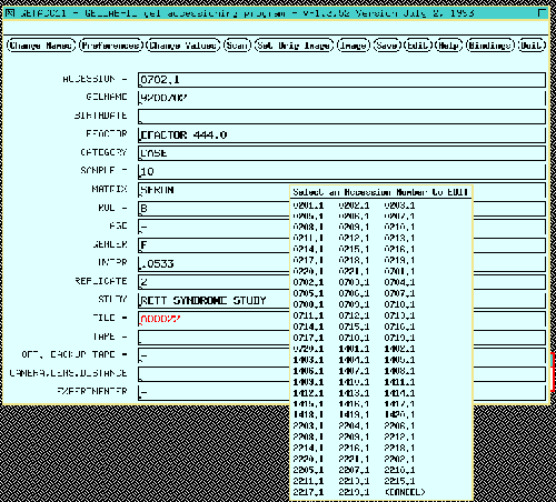 Accessioning a gel